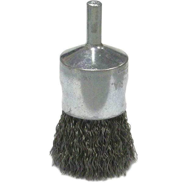 Weiler Wolverine 1" Crimped Wire End Brush .014" Steel Fill 1/4" Stem - 36248
