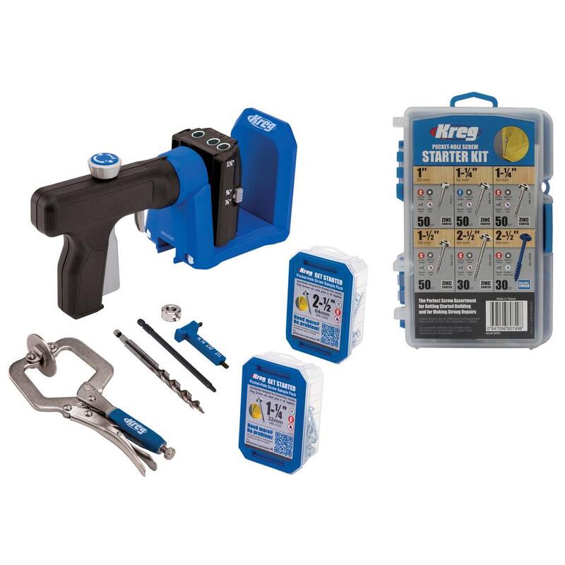 Kit de iniciación Kreg Pocket-Hole Jig 520PRO con Kit Inicial de Tornillos PH - KPHJ520PRO-21H