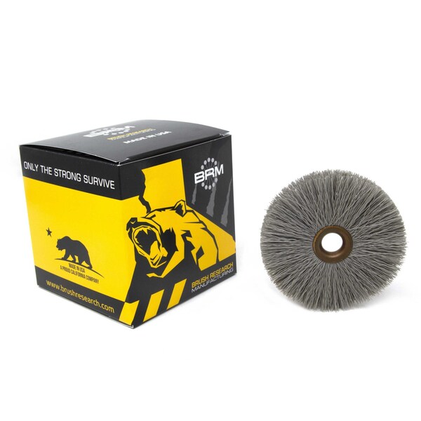 Brush Research Manufacturing CY3600AO Abrasive Nylon Copper Center Wheel, 3" Dia., 600AO, .500" Arbor Hole, 1.000" Trim - CY3600AO