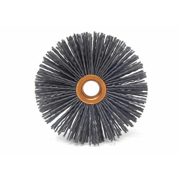 Brush Research Manufacturing CY312120SC Abrasive Nylon Copper Center Wheel, 3.5" Dia., 120SC, .500" Arbor Hole, 1.187" Trim - CY312120SC