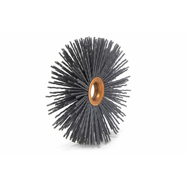 Brush Research Manufacturing CY312120SC Abrasive Nylon Copper Center Wheel, 3.5" Dia., 120SC, .500" Arbor Hole, 1.187" Trim - CY312120SC