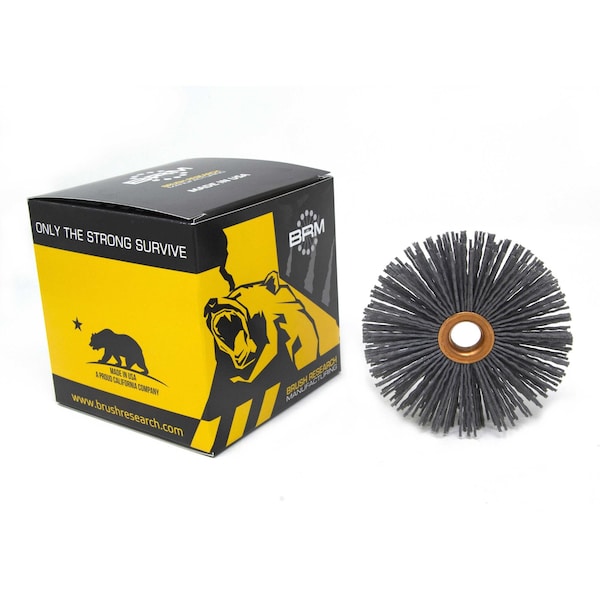 Brush Research Manufacturing CY312120SC Abrasive Nylon Copper Center Wheel, 3.5" Dia., 120SC, .500" Arbor Hole, 1.187" Trim - CY312120SC