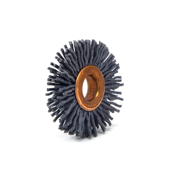 Brush Research Manufacturing CY112120SC Abrasive Nylon Copper Center Wheel, 1.5" Dia., 120SC, .375" Arbor Hole, .375" Trim - CY112120SC