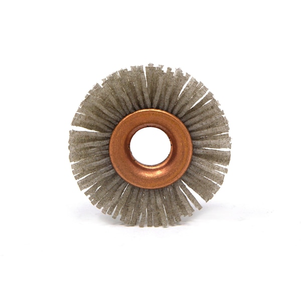 Brush Research Manufacturing CY114120AO Abrasive Nylon Copper Center Wheel, 1.25" Dia., 120AO, .375" Arbor Hole, .250" Trim - CY114120AO