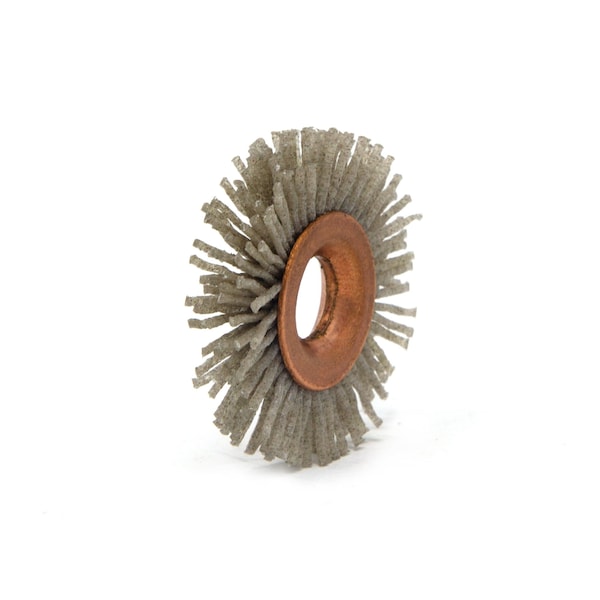 Brush Research Manufacturing CY114120AO Abrasive Nylon Copper Center Wheel, 1.25" Dia., 120AO, .375" Arbor Hole, .250" Trim - CY114120AO