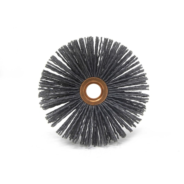 Brush Research Manufacturing CY380SC Abrasive Nylon Copper Center Wheel, 3" Dia., 80SC, .500" Arbor Hole, 1.000" Trim - CY380SC