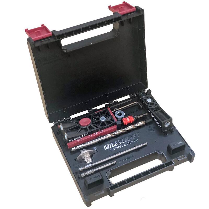 Ultimate Bundle de PocketJig200XCJ de Milescraft con 2 plantillas y 2 pulgadas de prensa facial -7336