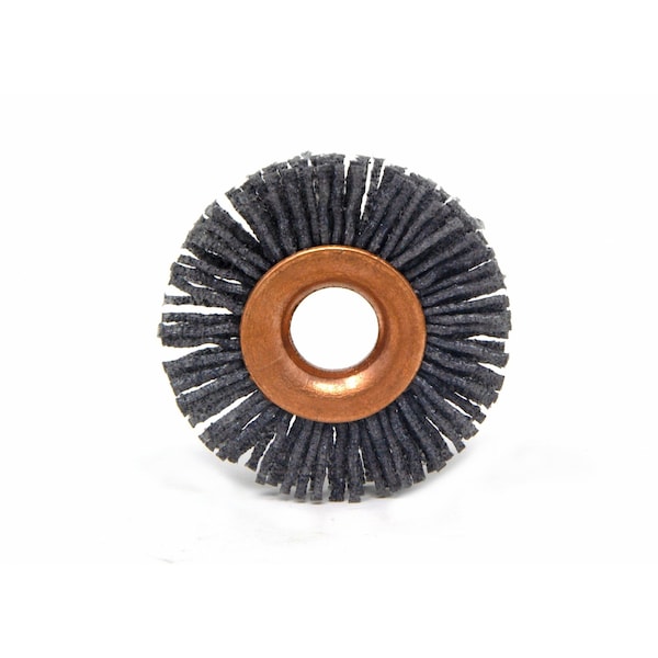 Brush Research Manufacturing CY11480SC Abrasive Nylon Copper Center Wheel, 1.25" Dia., 80SC, .375" Arbor Hole, .250" Trim - CY11480SC