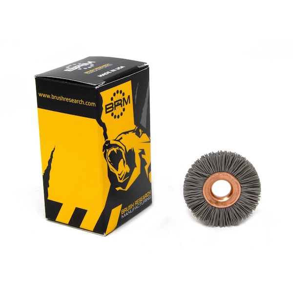 Brush Research Manufacturing CY112500AO Abrasive Nylon Copper Center Wheel, 1.5" Dia., 500AO, .375" Arbor Hole, .375" Trim - CY112500AO