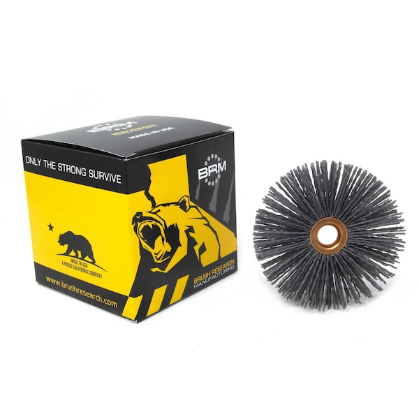 Brush Research Manufacturing CY480SC Abrasive Nylon Copper Center Wheel, 4" Dia., 80SC, .500" Arbor Hole, 1.437" Trim - CY480SC