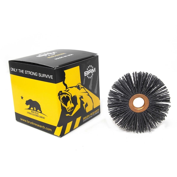 Brush Research Manufacturing CY312120SCF Abrasive Nylon Copper Center Wheel, 3.5" Dia., 120SC, .625" Arbor Hole, 1.187" Trim - CY312120SCF