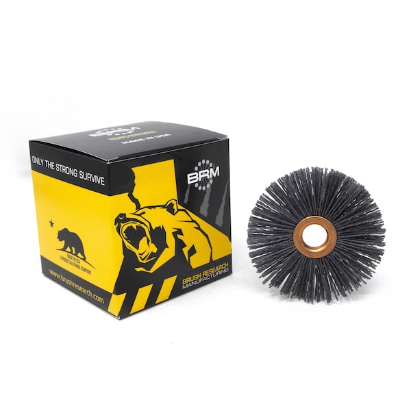Brush Research Manufacturing CY480SCF Abrasive Nylon Copper Center Wheel, 4" Dia., 80SC, .625" Arbor Hole, 1.437" Trim - CY480SCF