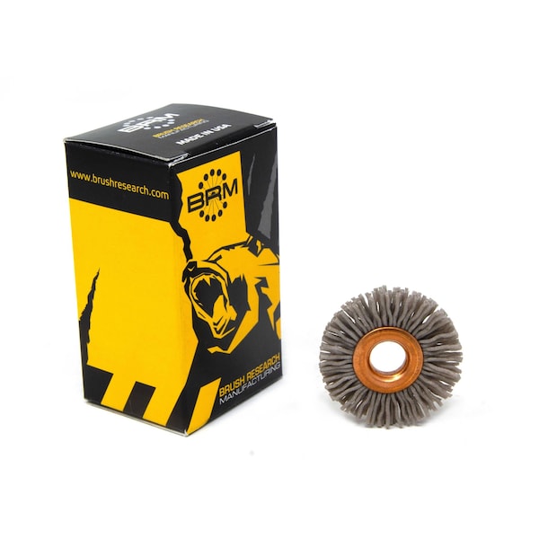 Brush Research Manufacturing CY1180AO Abrasive Nylon Copper Center Wheel, 1" Dia., 180AO, .375" Arbor Hole, .125" Trim - CY1180AO