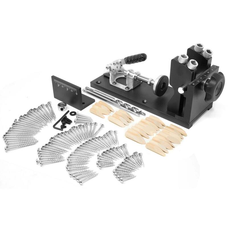 Kit de plantilla de agujero de bolsillo de metal WEN con base en forma de L, broca escalonada y tornillos autorroscantes - WA1527