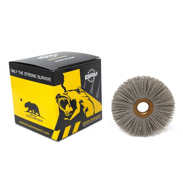 Brush Research Manufacturing CY312320AOF Abrasive Nylon Copper Center Wheel, 3.5" Dia., 320AO, .625" Arbor Hole, 1.187" Trim - CY312320AOF