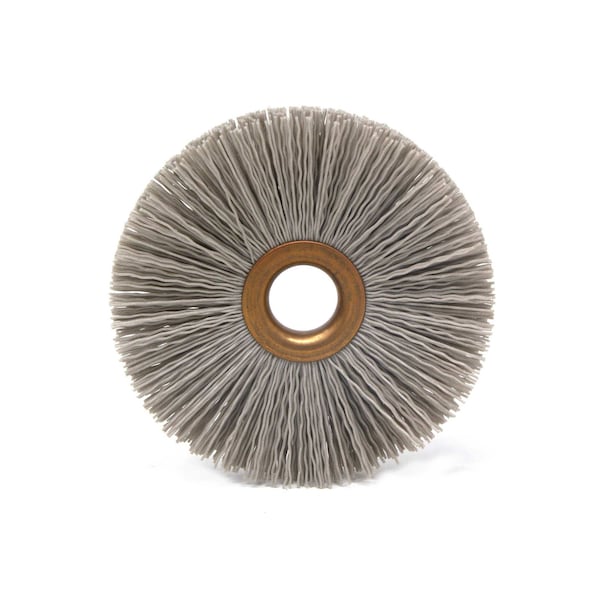 Brush Research Manufacturing CY312320AOF Abrasive Nylon Copper Center Wheel, 3.5" Dia., 320AO, .625" Arbor Hole, 1.187" Trim - CY312320AOF