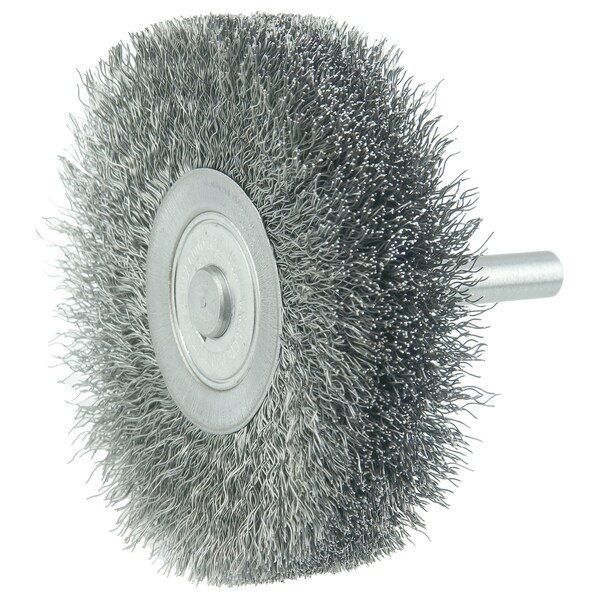 Weiler Bore-Rx 4"Dia.  Brush Deburring .0118" Crimped Steel Fill, 3/8" Stem - 17219