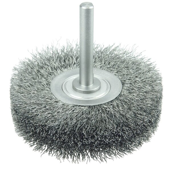 Weiler Bore-Rx 4"Dia.  Brush Deburring .0118" Crimped Steel Fill, 3/8" Stem - 17219