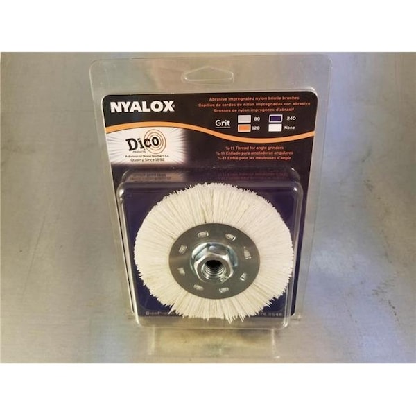 Dico Dico 7200087 4.5 in. Dia. 0.63-11 Angle Grinder Wheel Brush Non Abrasive - White - 7200087