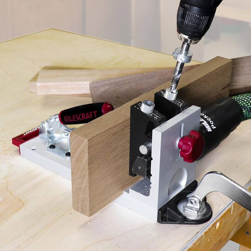 Milescraft Pocket Jig 400 - Plantilla de orificio de bolsillo automática, resistente y de metal para trabajar en madera. Kit completo con broca, destornillador y tornillos - 1327