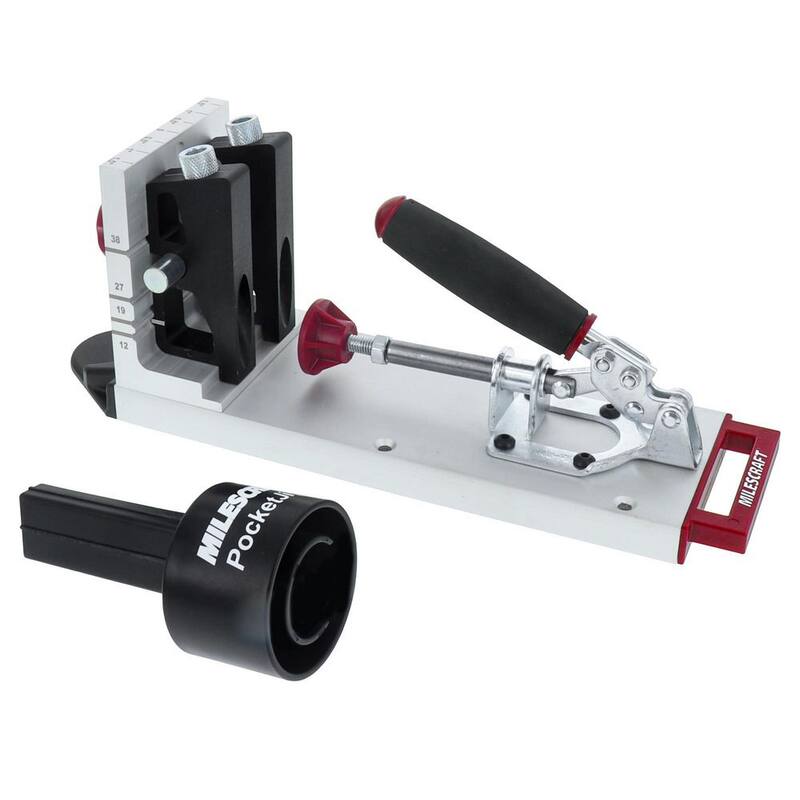 Milescraft Pocket Jig 400 - Plantilla de orificio de bolsillo automática, resistente y de metal para trabajar en madera. Kit completo con broca, destornillador y tornillos - 1327