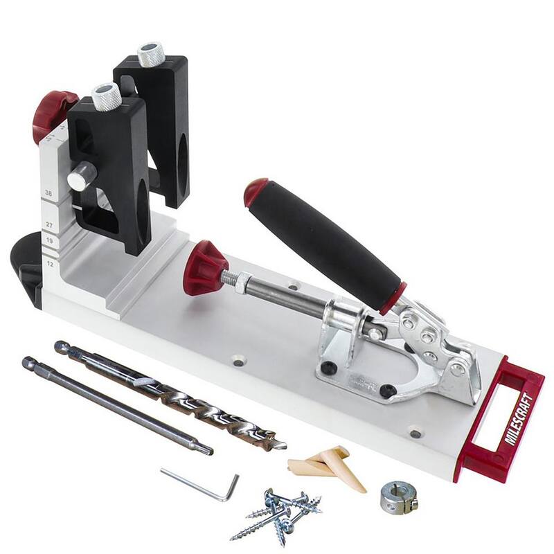 Milescraft Pocket Jig 400 - Plantilla de orificio de bolsillo automática, resistente y de metal para trabajar en madera. Kit completo con broca, destornillador y tornillos - 1327