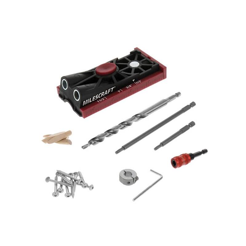 Kit completo de plantilla de agujero de bolsillo Milescraft PocketJig200 - Doble barril - 1325