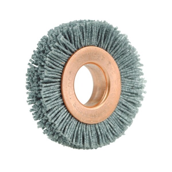 Weiler 1-1/2" Dia Nylox Wheel Brush, .035/180SC Crimped Fill, 1/2" - 29353