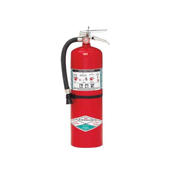 Amerex Fire Extinguisher, 11 lb Capacity, Class ABC , UL Rating1A:10B:C , Halotron 9 sec, Discharge Time: - 397