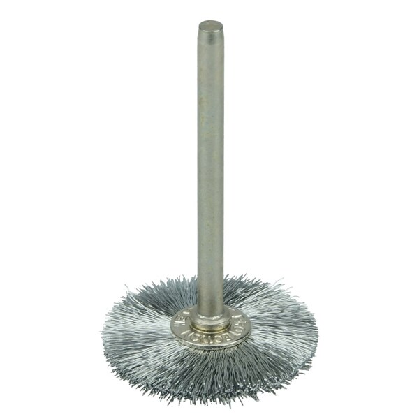 Weiler 1" Miniature Wire Wheel, .003" Steel Fill, 1/8" Stem - 26012
