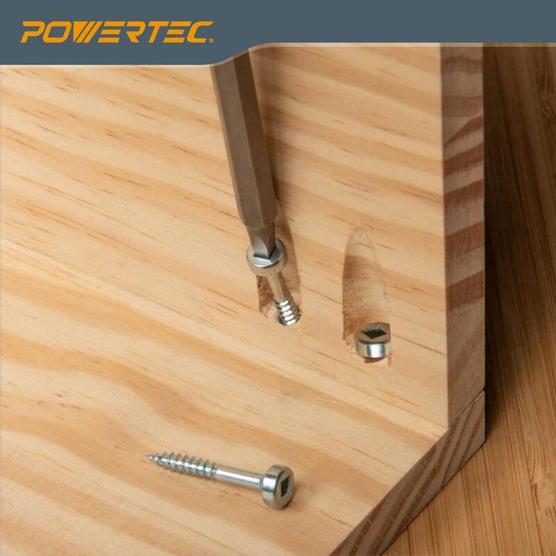 Plantilla de perforación de doble bolsillo POWERTEC con adaptador de colector de polvo y abrazaderas de esquina de 12 pulgadas para perforaciones de bolsillo en ángulo recto para carpintería y soldadura - 71874N