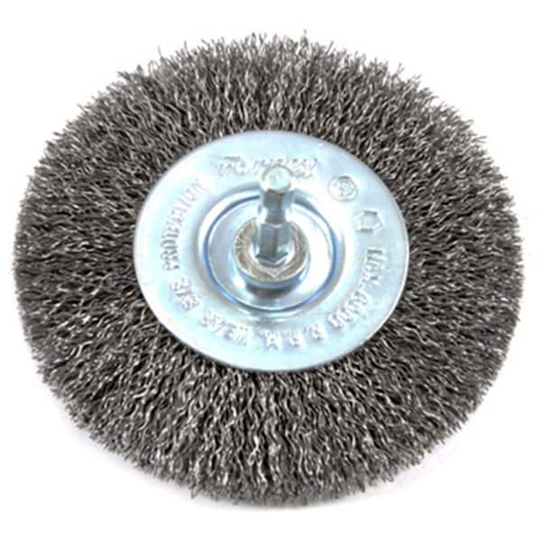 Totalturf 72739 Stem Mounted Coarse Crimped Wire Wheel Brush 4 in. - TO697569