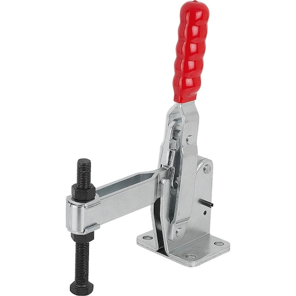 Kipp Toggle Clamp Vertical Std, Horizontal Foot F2=8000, Adjustable Clamping Spind M16X150, Steel Electro - K1255.008000
