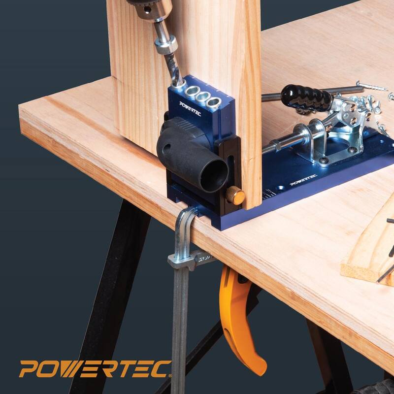 Conjunto de plantilla de bolsillo de aluminio POWERTEC con abrazadera de mesa de trinquete de liberación rápida de 7 pulgadas - 72104N