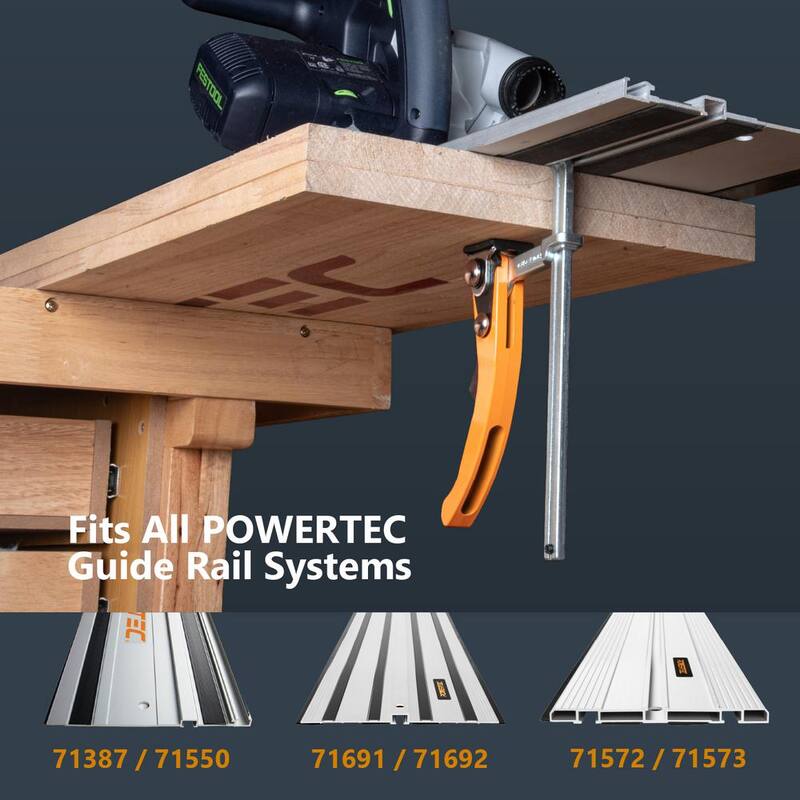 Conjunto de plantilla de bolsillo de aluminio POWERTEC con abrazadera de mesa de trinquete de liberación rápida de 7 pulgadas - 72104N