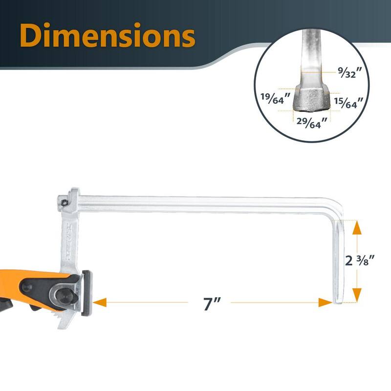 Conjunto de plantilla de bolsillo de aluminio POWERTEC con abrazadera de mesa de trinquete de liberación rápida de 7 pulgadas - 72104N
