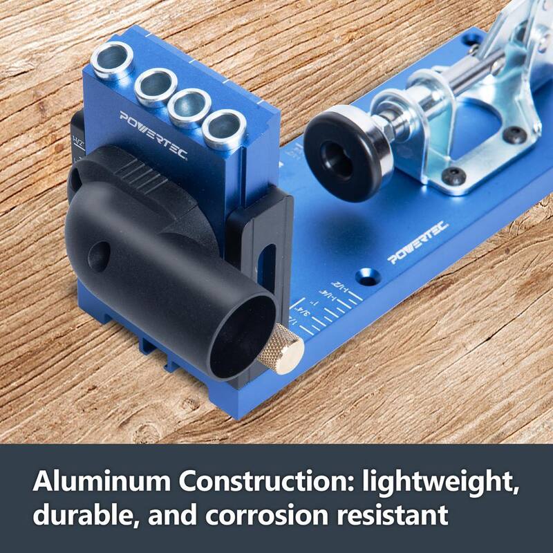 Conjunto de plantilla de bolsillo de aluminio POWERTEC con abrazadera de mesa de trinquete de liberación rápida de 7 pulgadas - 72104N