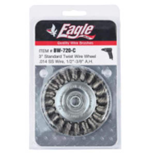 Anchor Brand 3 in. Knot Wheel 0.014 Stainless Steel, 0.37 - 0.5 in. - 102-BW-720C