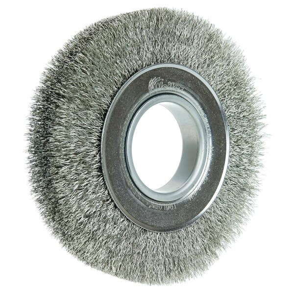 Weiler 6" Medium Face Crimped , .0104" Stainless Steel Fill, 2" Arbor Hole - 6440