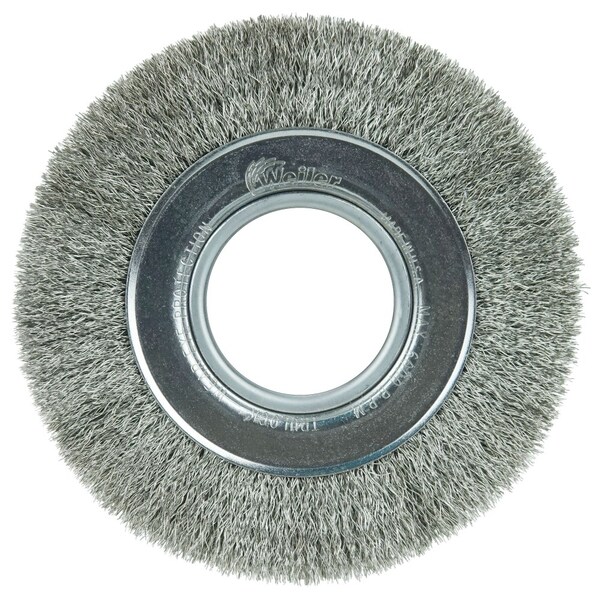 Weiler 6" Medium Face Crimped , .0104" Stainless Steel Fill, 2" Arbor Hole - 6440