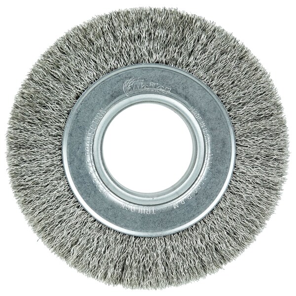 Weiler 6" Wide Face Crimped , .014" Stainless Steel Fill, 2" Arbor Hole - 3520