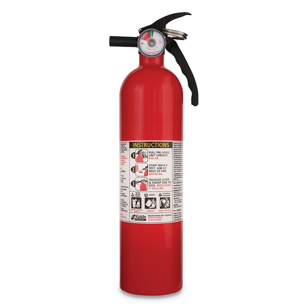 Kidde Full Home Fire Extinguisher, 2.5lb, 1-A, 10-B:C - 408-466142