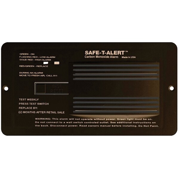 Mti Industries MTI Industries 65-542-BL RV Carbon Monoxide Alarm - Flush Mount, Black - 65-542-BL