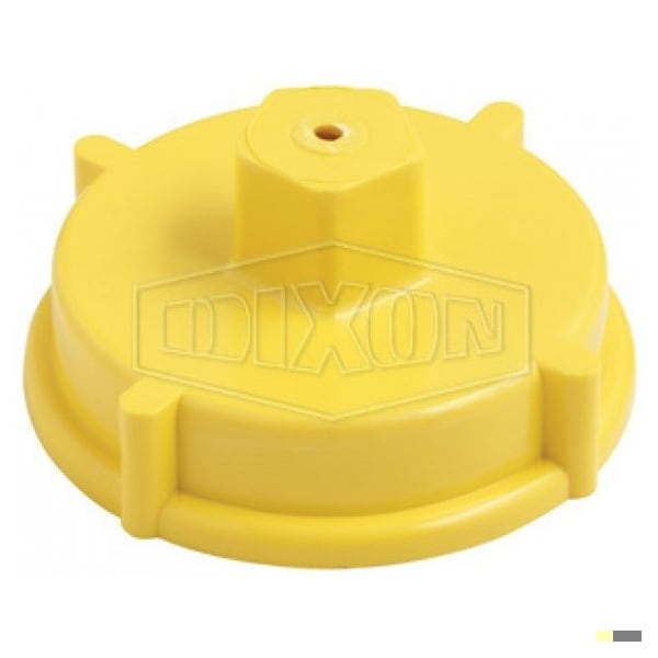 Dixon Thermoplastic Hydrant Cap with Chain, 4-1/2 in FNST NH, Polycarbonate Glass, Yellow - PFCW450F-Y