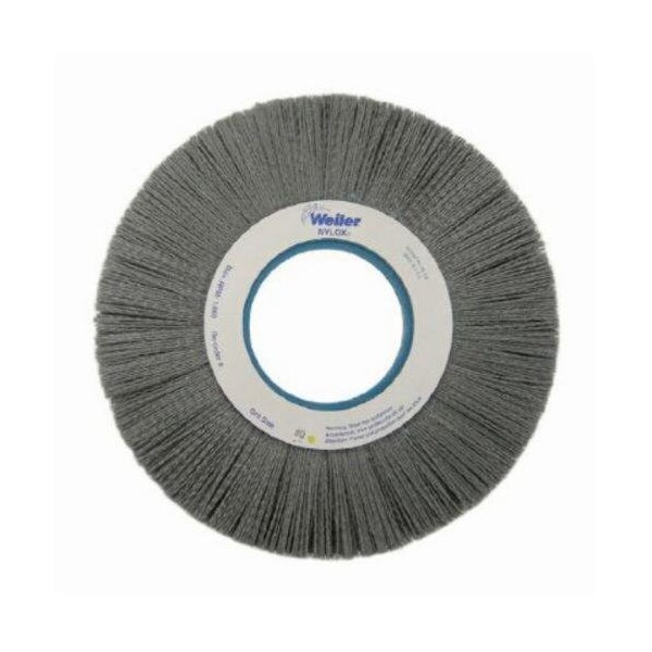 Nylox Wheel Brush, Composite, 10 in Brush Dia, 1 in Face W, 3-1/4 in Arbor Hole, Crimped/Round Filament/Wi - 83440