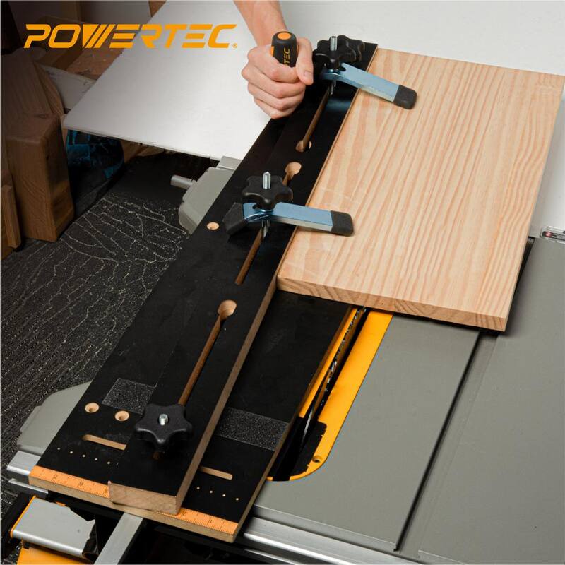 POWERTEC Plantilla de Línea Cónica/Recta para Sierra de Mesa con Ranura de Inglete de 3/4 pulgadas de Ancho por 3/8 pulgadas de Profundidad - 71395
