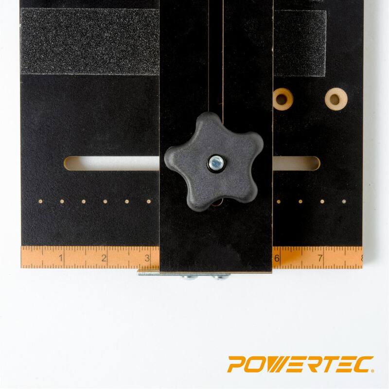 POWERTEC Plantilla de Línea Cónica/Recta para Sierra de Mesa con Ranura de Inglete de 3/4 pulgadas de Ancho por 3/8 pulgadas de Profundidad - 71395