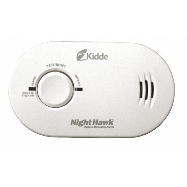 Kidde Carbon Monoxide Alarm, 85 dB @ 10 ft, (3) AA Batteries, Electrochemical Battery Backup: No - KN-COB-B-LP