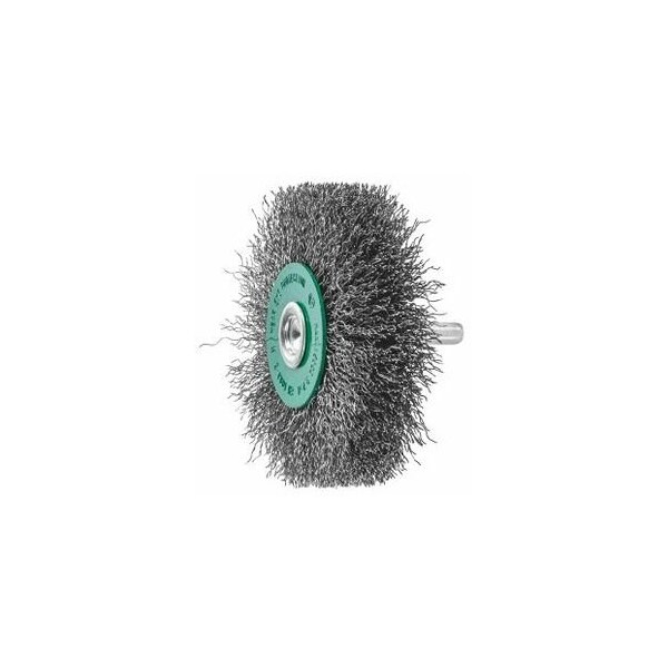 Holex Wheel Brush with Shank, 0.30 mm Stainless Steel Wire, 80 mm - 574225 80X18