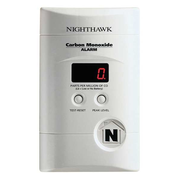 Kidde Carbon Monoxide Alarm, 85 dB @ 10 ft, 120V AC, 9V, Electrochemical Battery Backup: Yes - KN-COPP-3